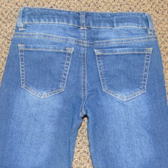 *Arizona Skinny Jeans Girls 7 Blue Adjustable Waist Embroidered - Picture 5 of 5